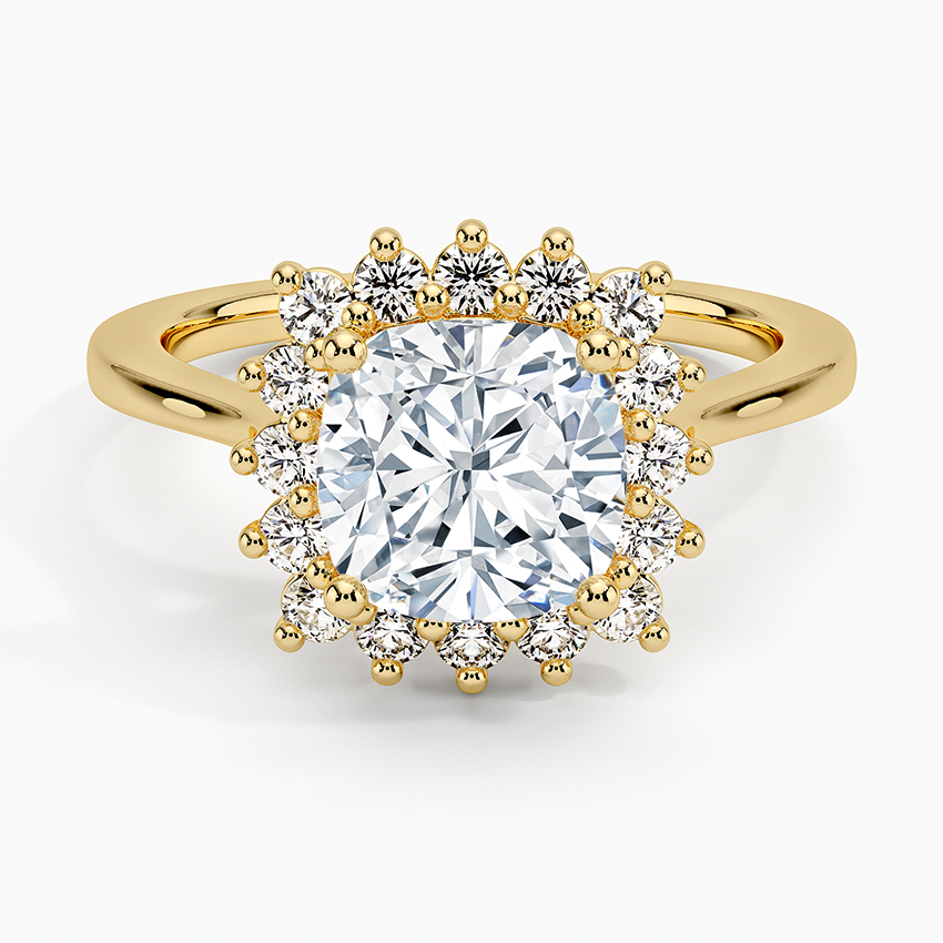 2CT Cushion Lab Grown Diamond Halo Engagement Ring