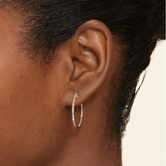 1/2 CTW Whisper Baguette Diamond Hoop Earrings