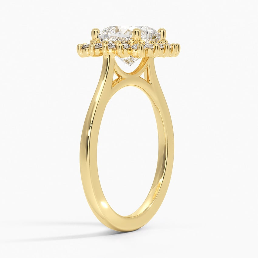 2CT Cushion Lab Grown Diamond Halo Engagement Ring