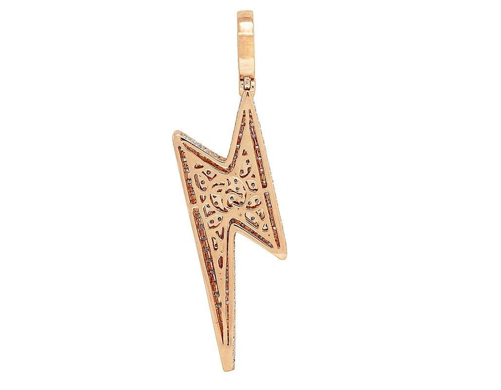 Lab Grown Diamond 10K Gold Thunderbolt Pendant