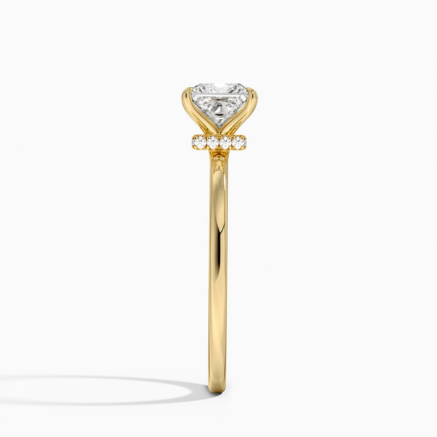1CT Princess Lab Grown Diamond Gold Solitaire Ring