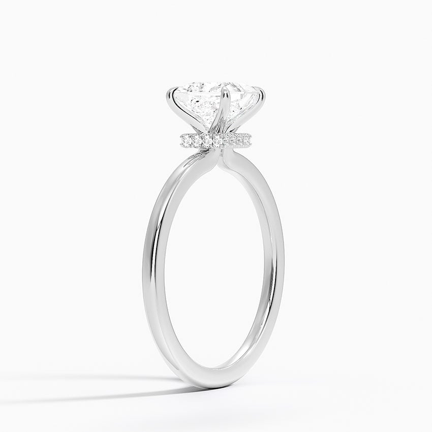 1CT Princess Lab Grown Diamond Gold Solitaire Ring