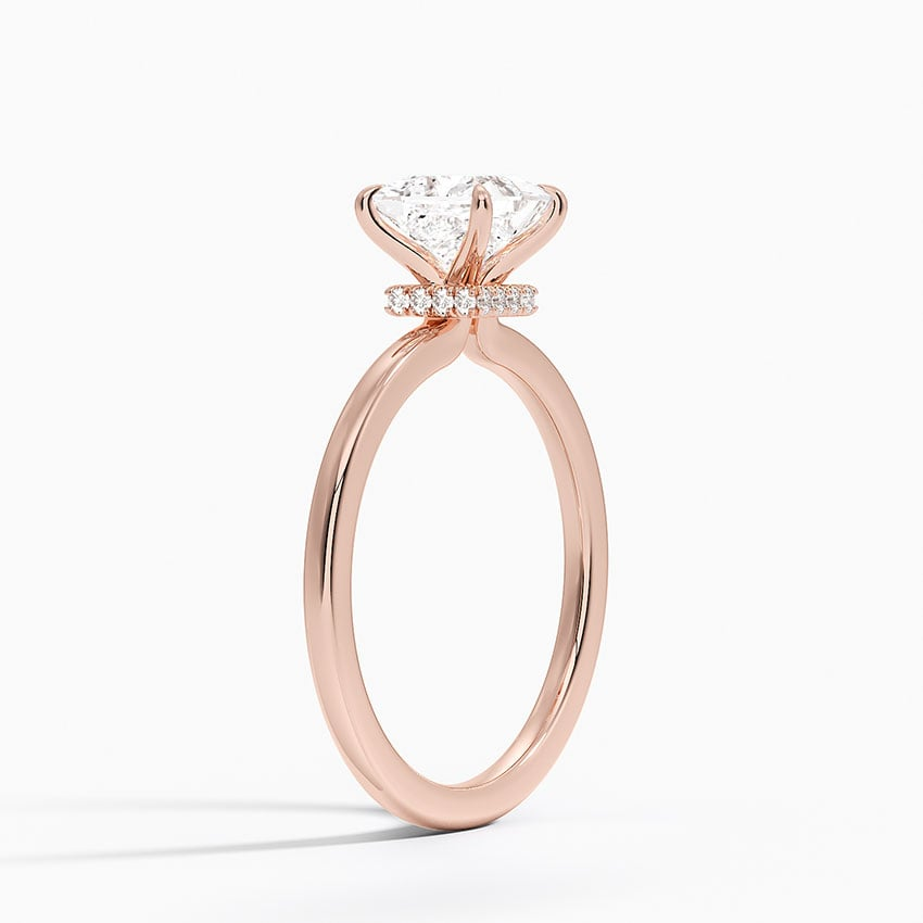 1CT Princess Lab Grown Diamond Gold Solitaire Ring