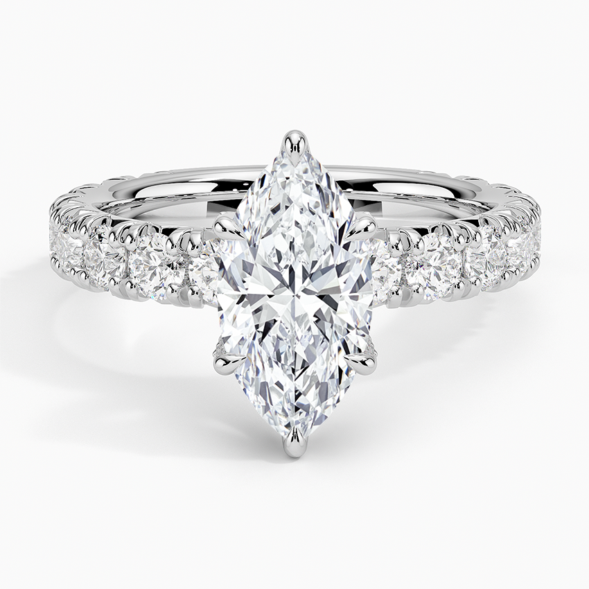 1 1/2CT Marquise Lab Grown Diamond Gold Engagement Ring