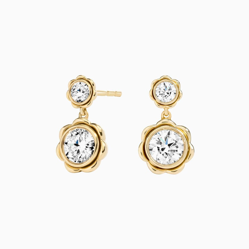 3/4 CTW Lab Grown Diamond Flower Stud Earrings