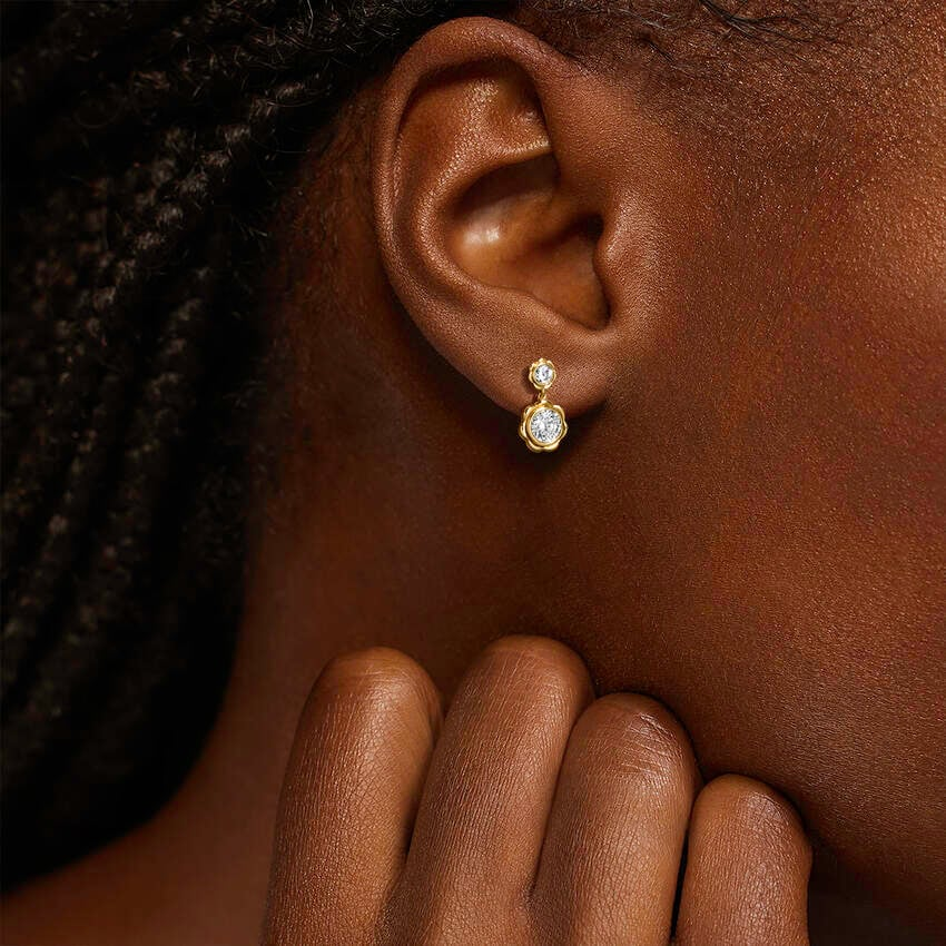 3/4 CTW Lab Grown Diamond Flower Stud Earrings