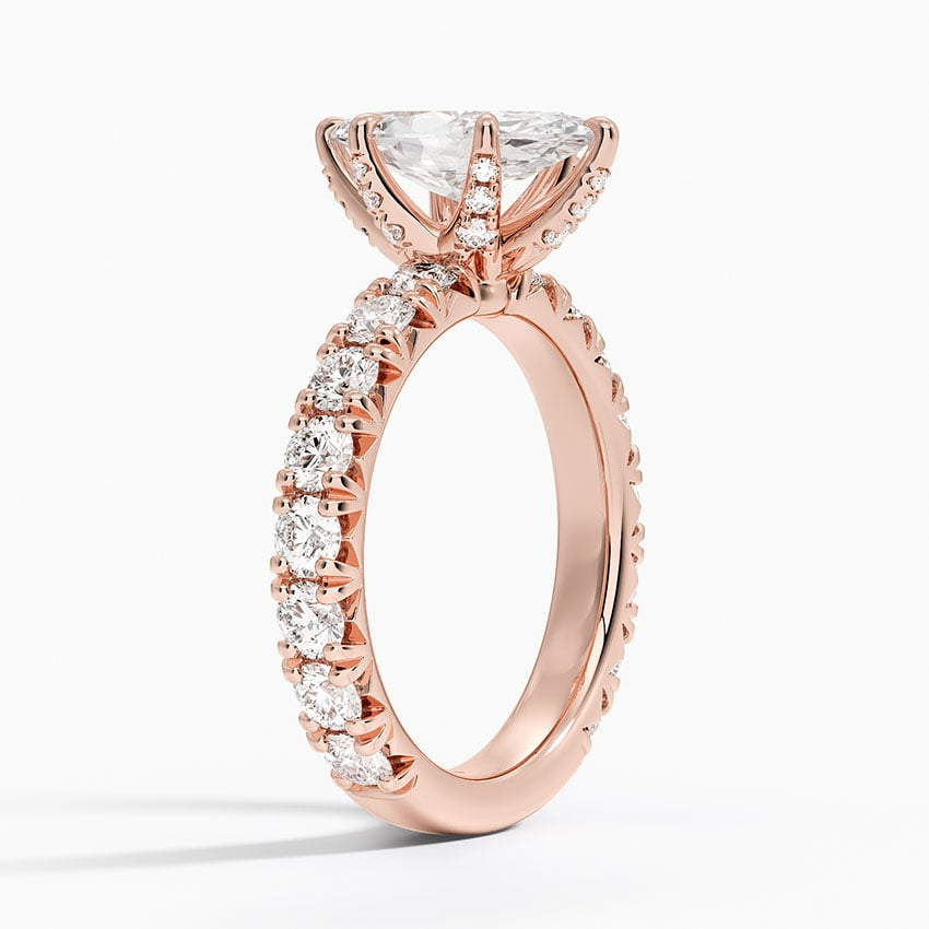 1 1/2CT Marquise Lab Grown Diamond Gold Engagement Ring