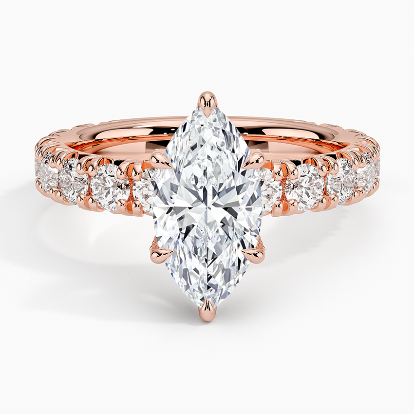 1 1/2CT Marquise Lab Grown Diamond Gold Engagement Ring