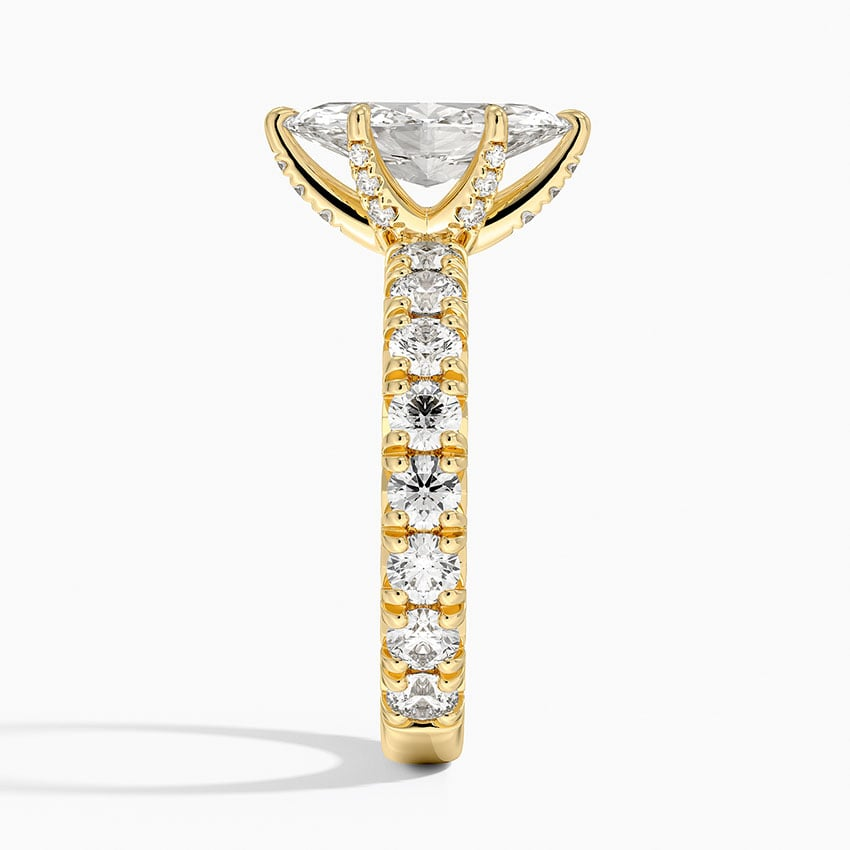 1 1/2CT Marquise Lab Grown Diamond Gold Engagement Ring