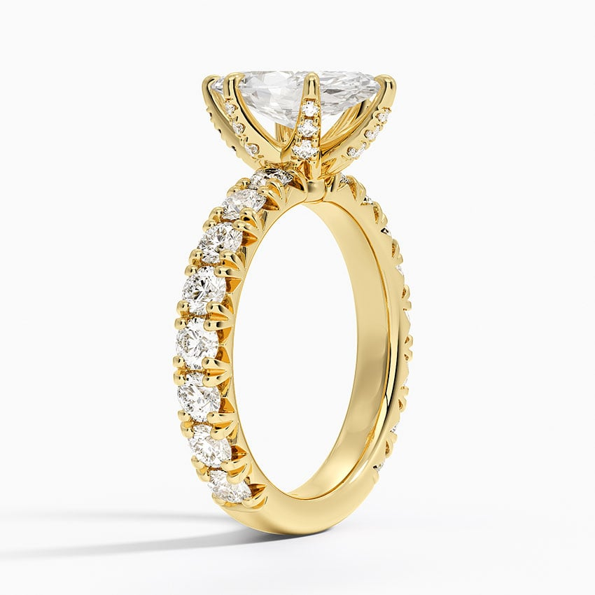 1 1/2CT Marquise Lab Grown Diamond Gold Engagement Ring