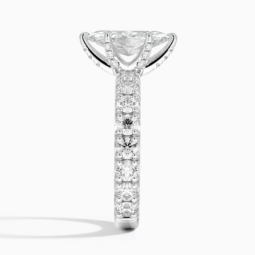 1 1/2CT Marquise Lab Grown Diamond Gold Engagement Ring