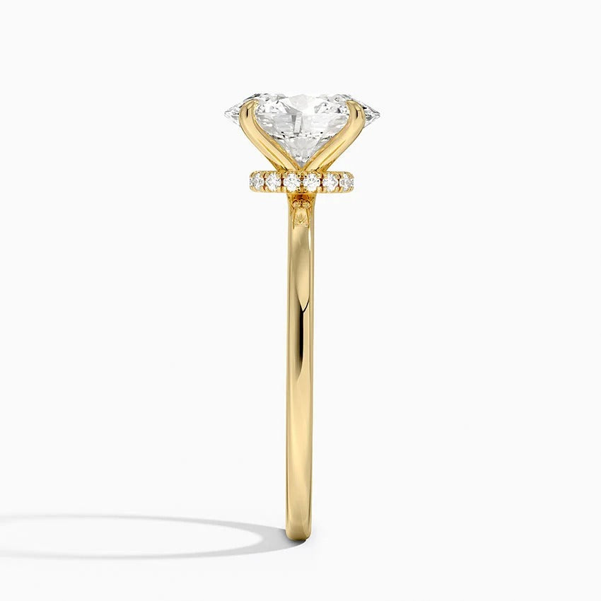 2 CT Solid Yellow Lab Grown Diamond Solitaire Engagement Ring