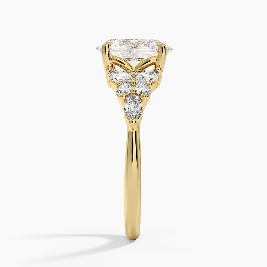 2 CT Oval Lab Grown Diamond Yellow Gold Engagement Ring