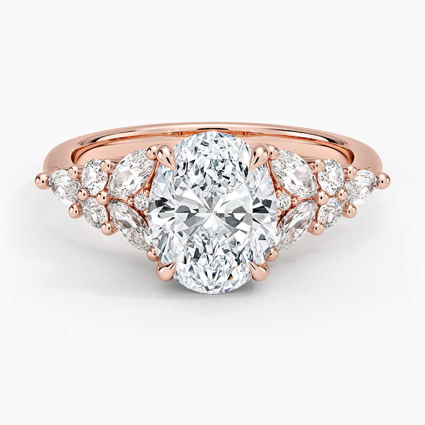 2 CT Oval Lab Grown Diamond Yellow Gold Engagement Ring