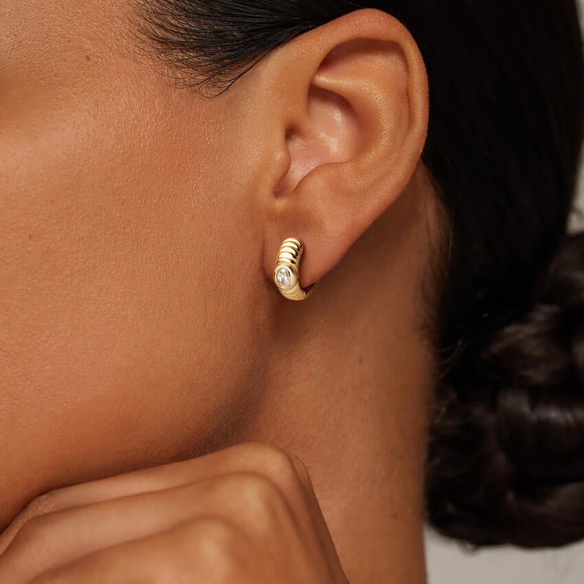 Oval Cut 1/3 CTW Lab Grown Diamond Hoop Earrings