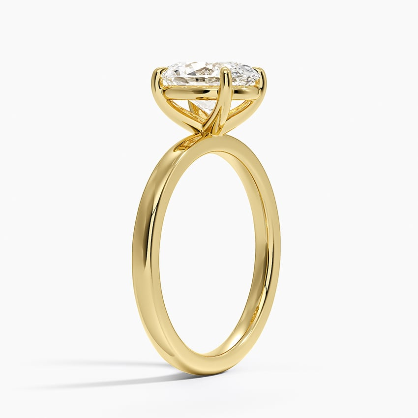 2CT Oval Lab Grown Diamond Gold Solitaire Ring
