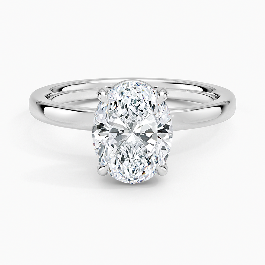 2CT Oval Lab Grown Diamond Gold Solitaire Ring
