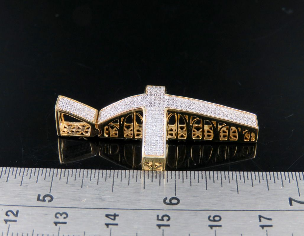 Iced Out 10K Lab Grown Diamond Dome Cross Pendant