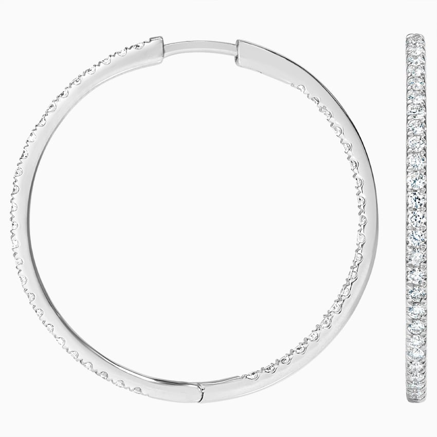 0.79 CTW Medium Size Hoop Lab Grown Diamond Earrings