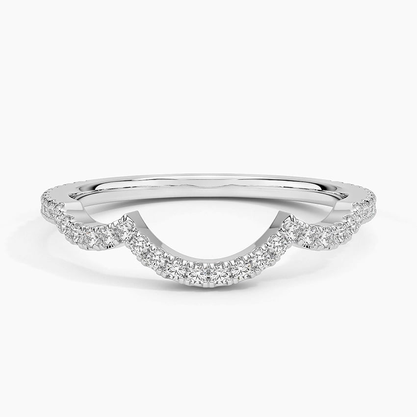 0.21 CTW Solid 10k Yellow Gold Vine Curved Lab Grown Diamond Ring