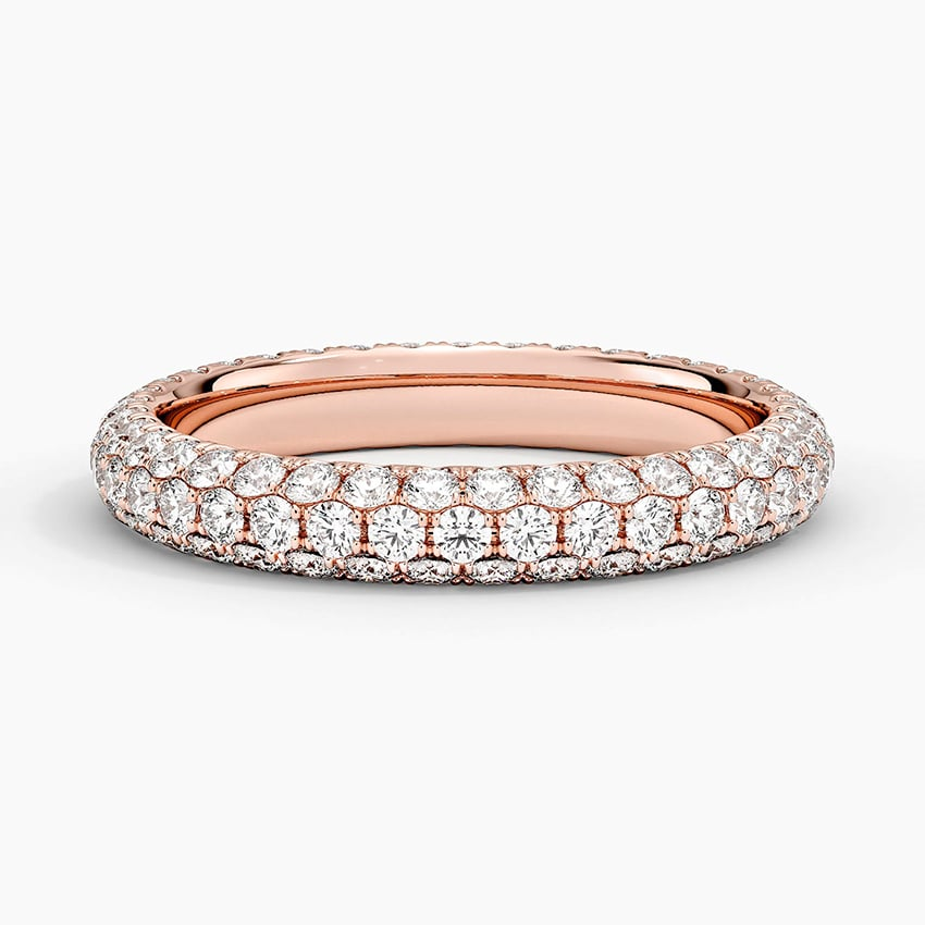1.25CTW 10k Solid Yellow Gold Stacking Lab Grown Diamond Band Ring