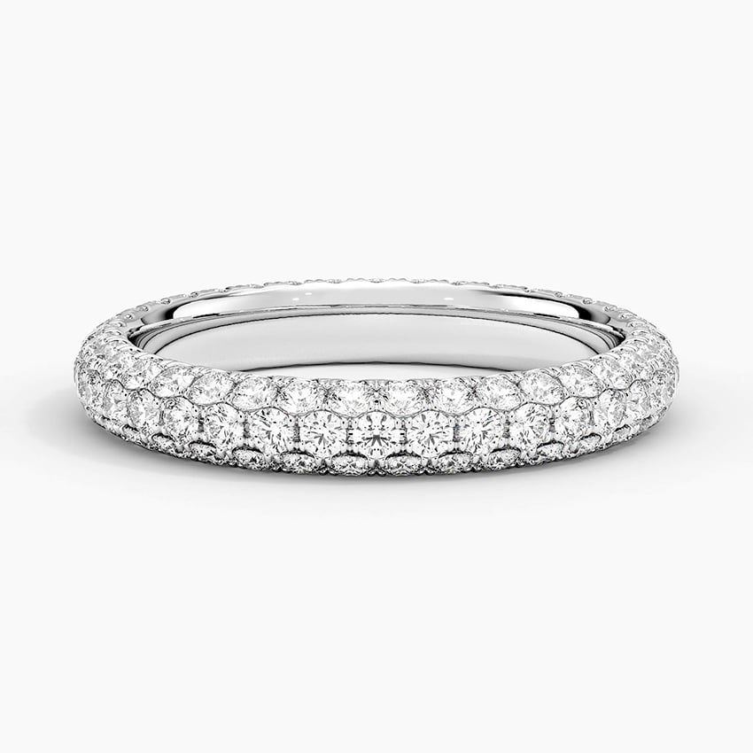 1.25CTW 10k Solid Yellow Gold Stacking Lab Grown Diamond Band Ring