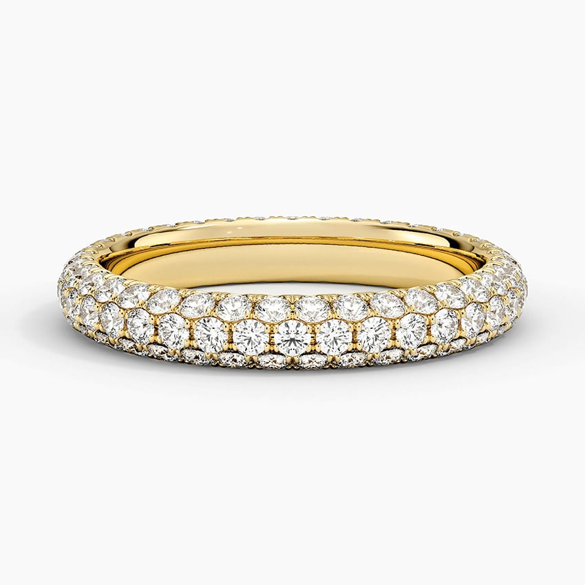 1.25CTW 10k Solid Yellow Gold Stacking Lab Grown Diamond Band Ring