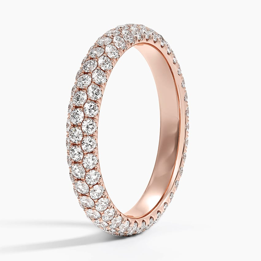 1.25CTW 10k Solid Yellow Gold Stacking Lab Grown Diamond Band Ring