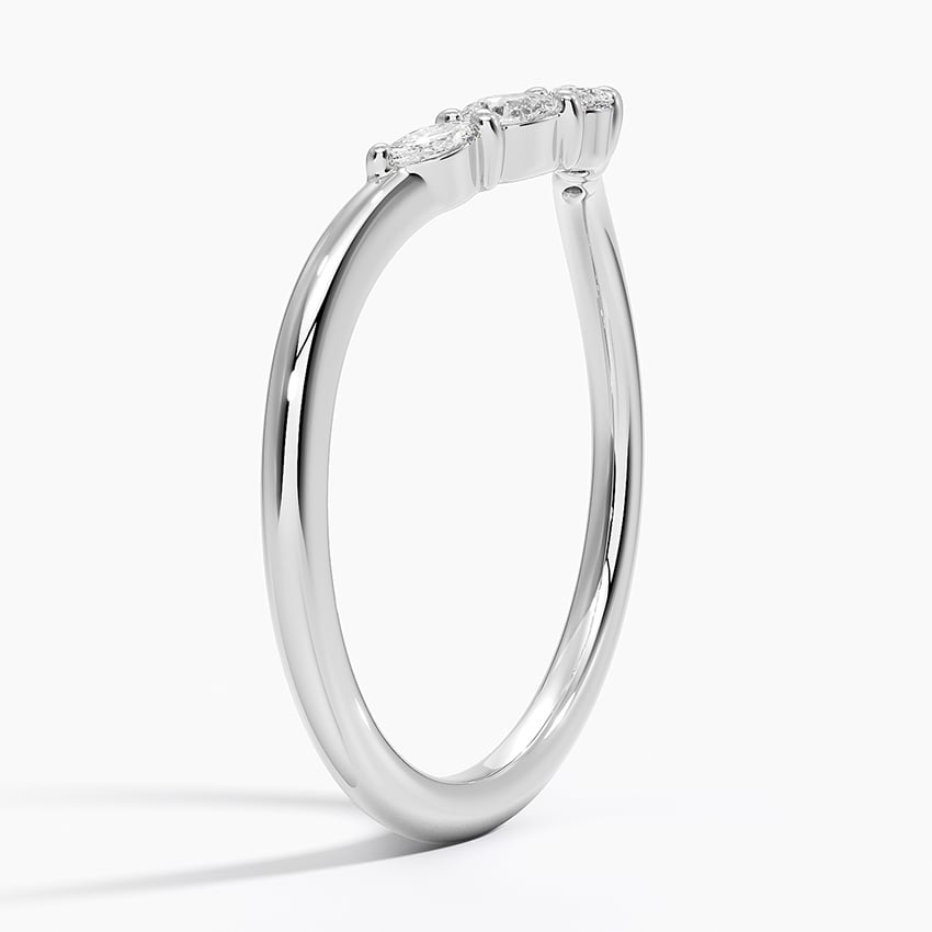 0.06CTW Round & Pear Cut Lab Grown Diamond Chevron Wedding Band