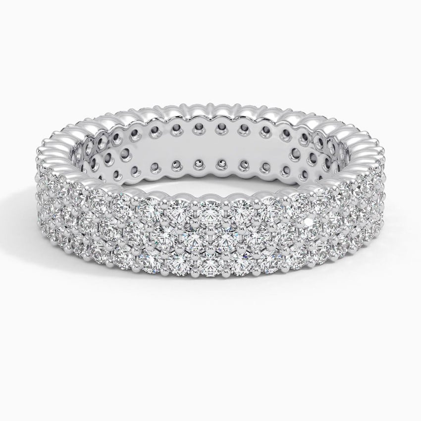 1.86CTW Round Lab Grown Diamond Full Eternity 18k Gold Bands