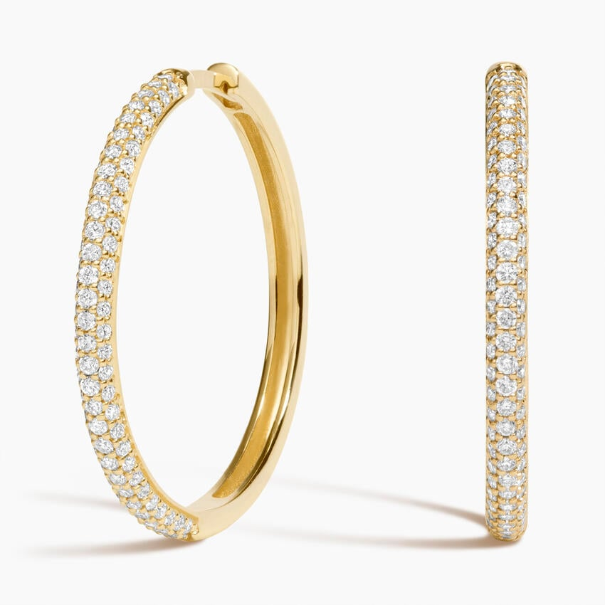 1/2 CTW Lab Grown Diamond Tube Hoop Earrings