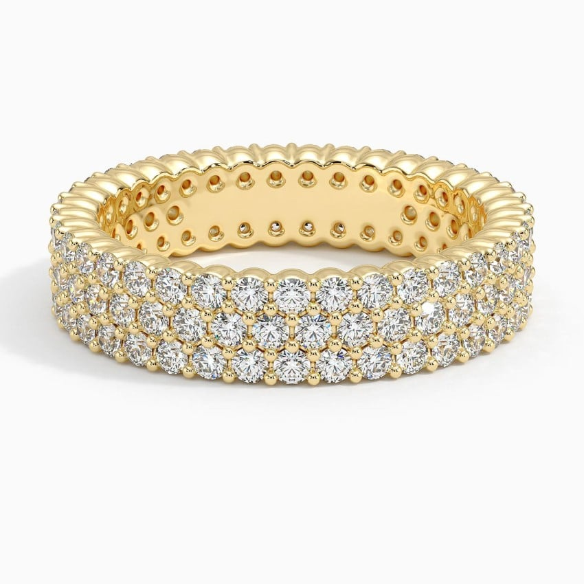 1.86CTW Round Lab Grown Diamond Full Eternity 18k Gold Bands