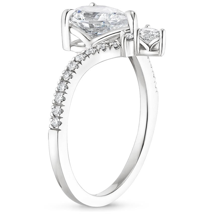 1/2CT Round Lab Grown Diamond Gold Curve Shape Engagement Ring