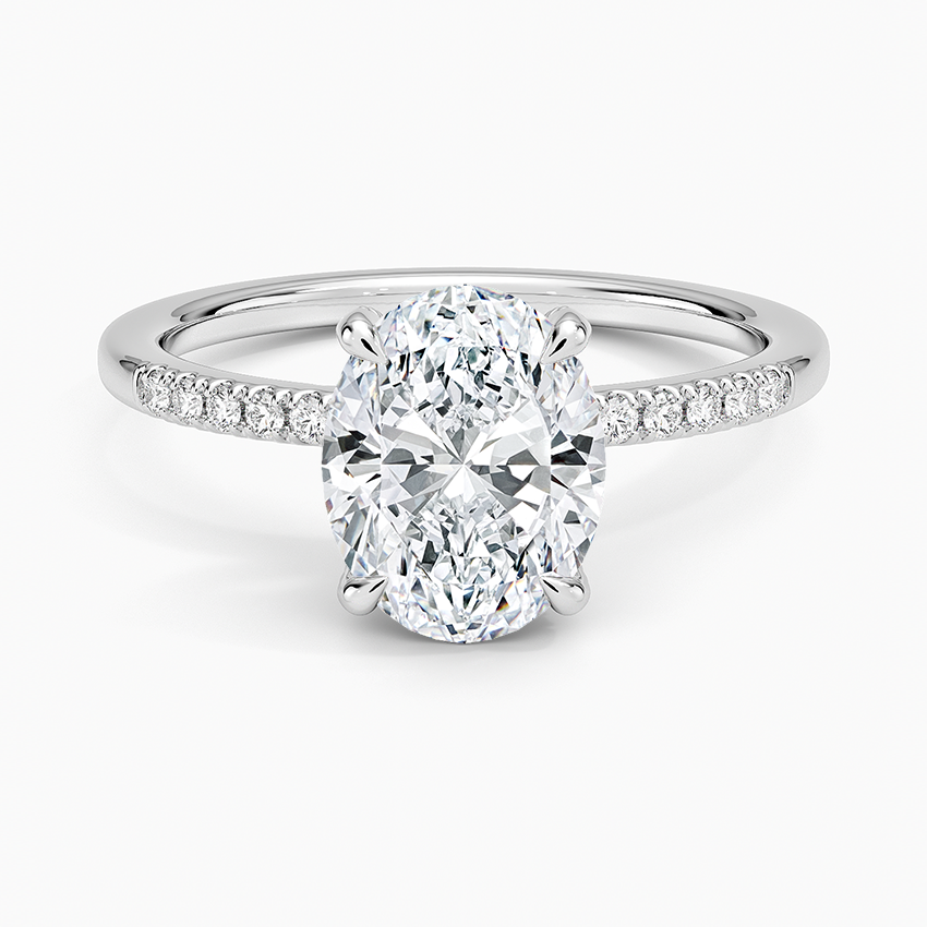 2CT Oval Lab Grown Diamond Gold Engagement Ring