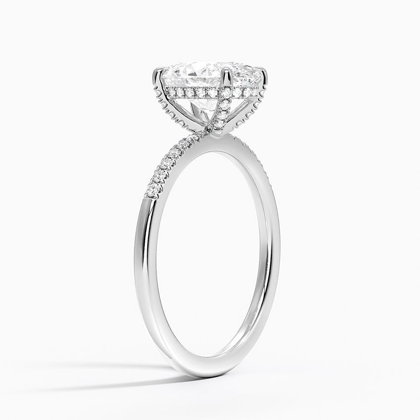 2CT Oval Lab Grown Diamond Gold Engagement Ring