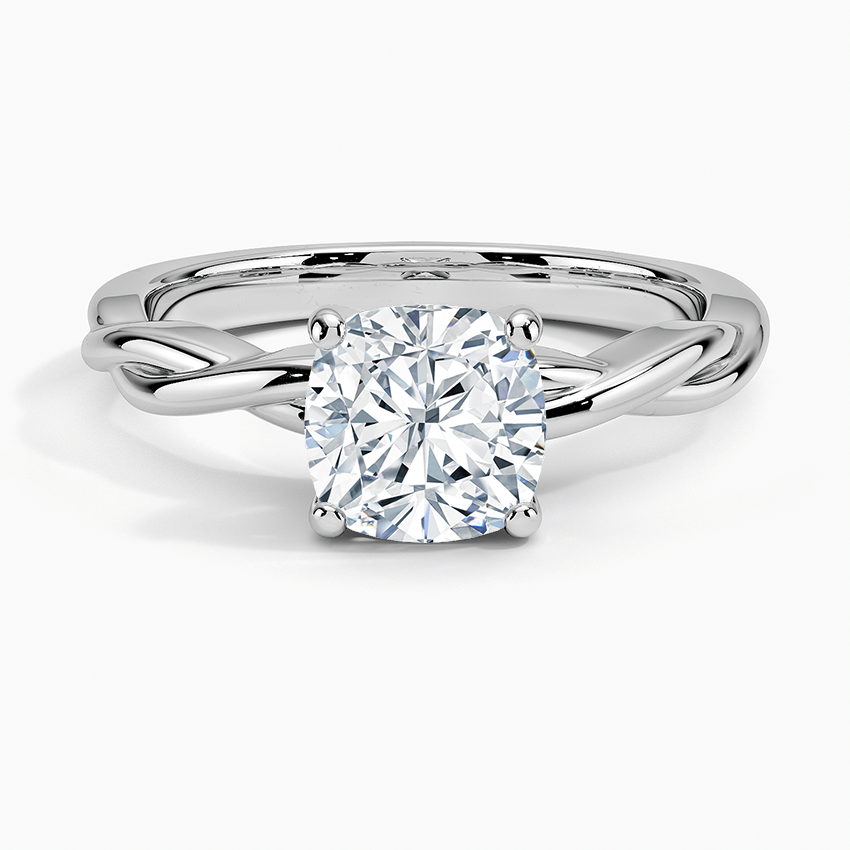 11/2CT Cushion Lab Grown Diamond Twisted Solitaire Ring