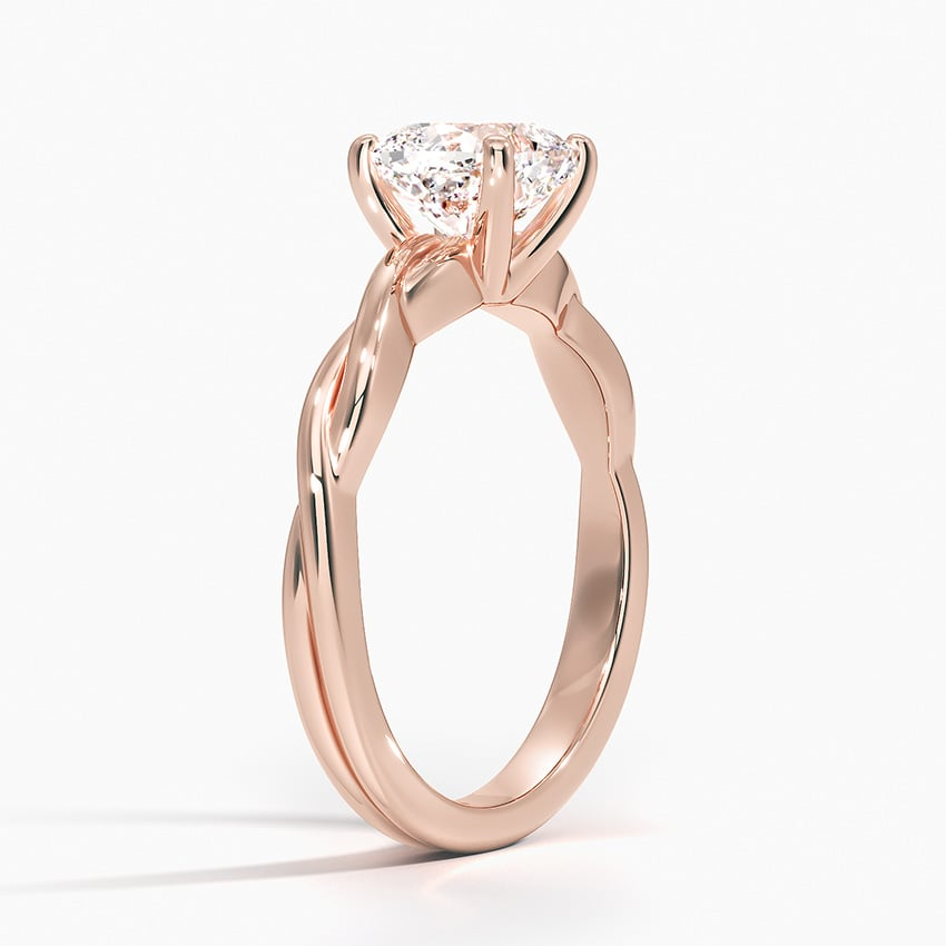 11/2CT Cushion Lab Grown Diamond Twisted Solitaire Ring