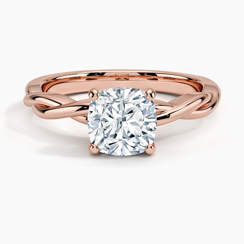 11/2CT Cushion Lab Grown Diamond Twisted Solitaire Ring