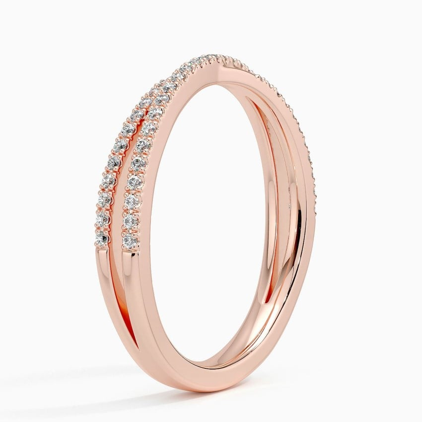 0.16 CTW Twisted Rope Style 18k Gold Lab Grown Diamond Bands Women