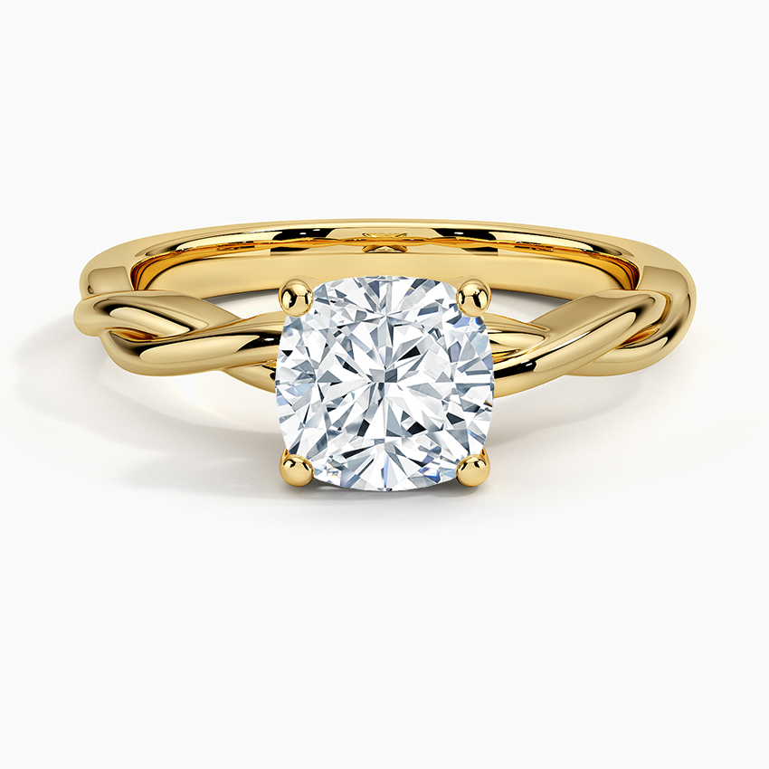 11/2CT Cushion Lab Grown Diamond Twisted Solitaire Ring