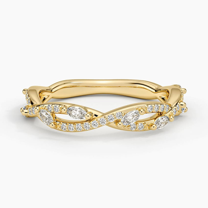 0.15CTW Lab Grown Diamond Twisted Unique Wedding Band