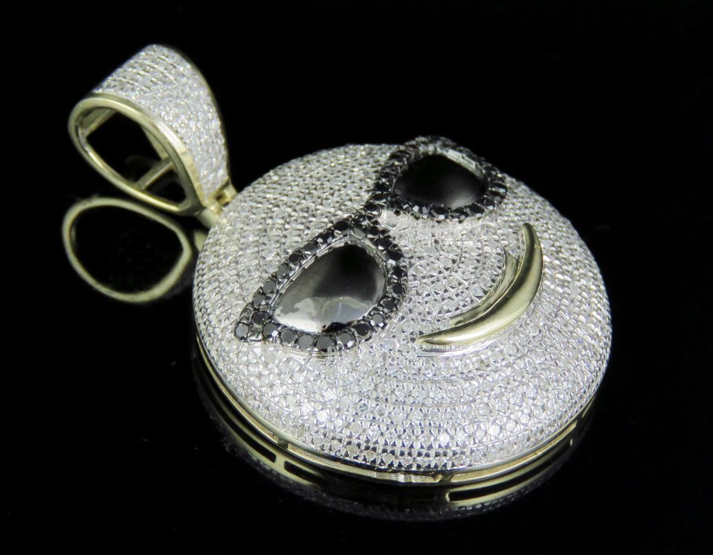 Lab Grown Diamond 10K Gold Sunglasses Emoji Pendant