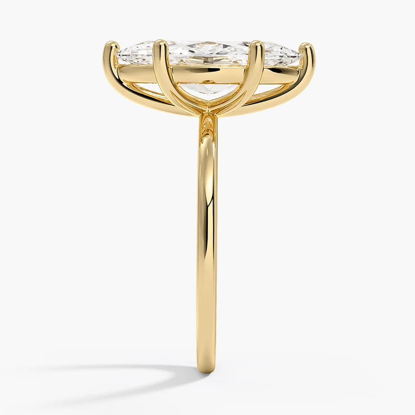 3Ct Marquise Lab Grown Diamond Gold Solitaire Ring
