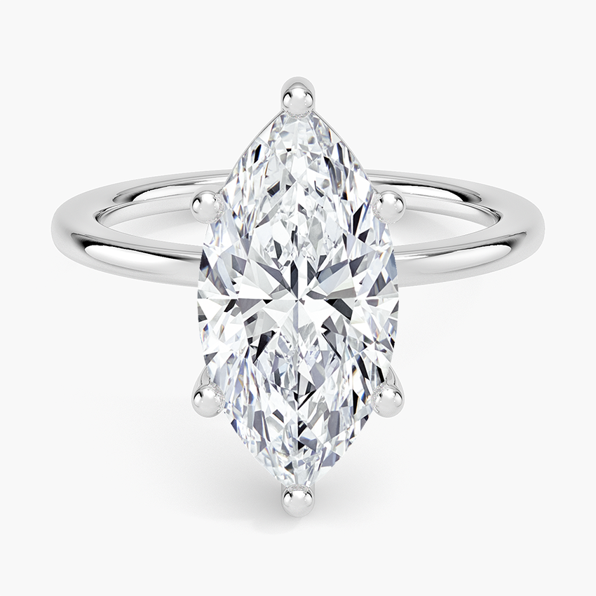 3Ct Marquise Lab Grown Diamond Gold Solitaire Ring