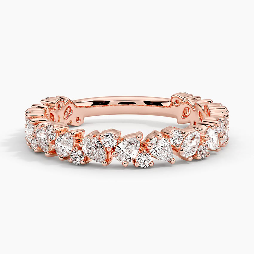 Pear and Round Cut 3/4 Eternity Lab Grown Diamond Band