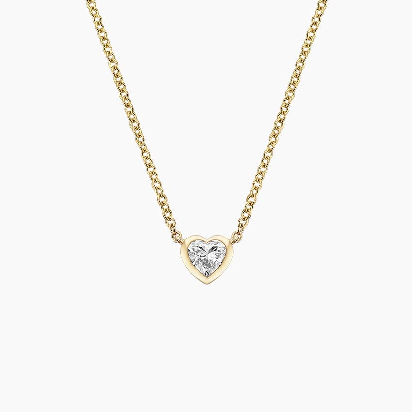 1/4 CTW Lab Grown Diamond Heart Bezel Solitaire Pendant