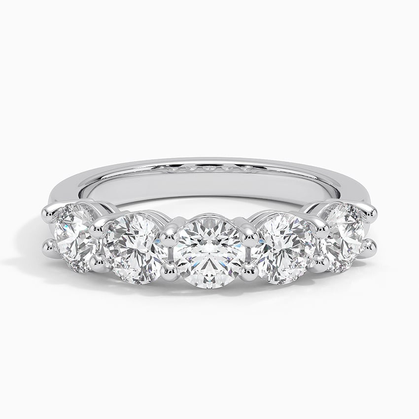 1.46CTW Round Five Stone Lab Grown Diamond Wedding Ring For Women