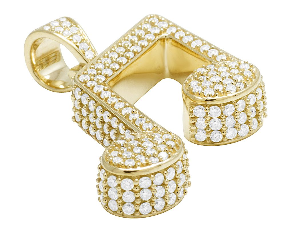 Lab Grown Diamond 10K Gold Music Note Emoji Pendant
