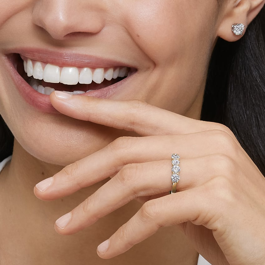 1.46CTW Round Five Stone Lab Grown Diamond Wedding Ring For Women