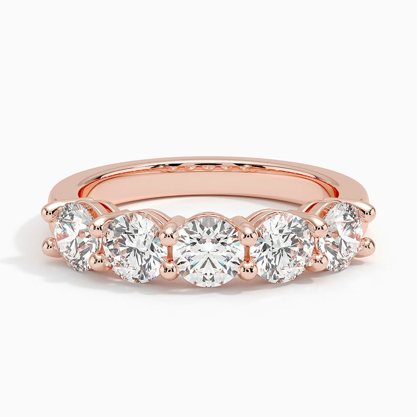 1.46CTW Round Five Stone Lab Grown Diamond Wedding Ring For Women